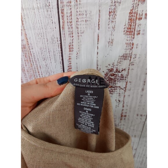 George ME Skirt  Size 16 Beige Flared Pleated wool blend Flare - Picture 8 of 8